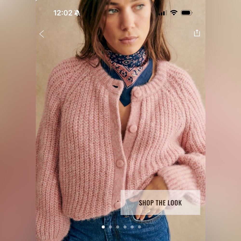 Sezane Emile Cardigan Pink Size XS
